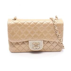 CHANEL Matelasse Shoulder Bag/Handbag in Lambskin Fabric, Gold